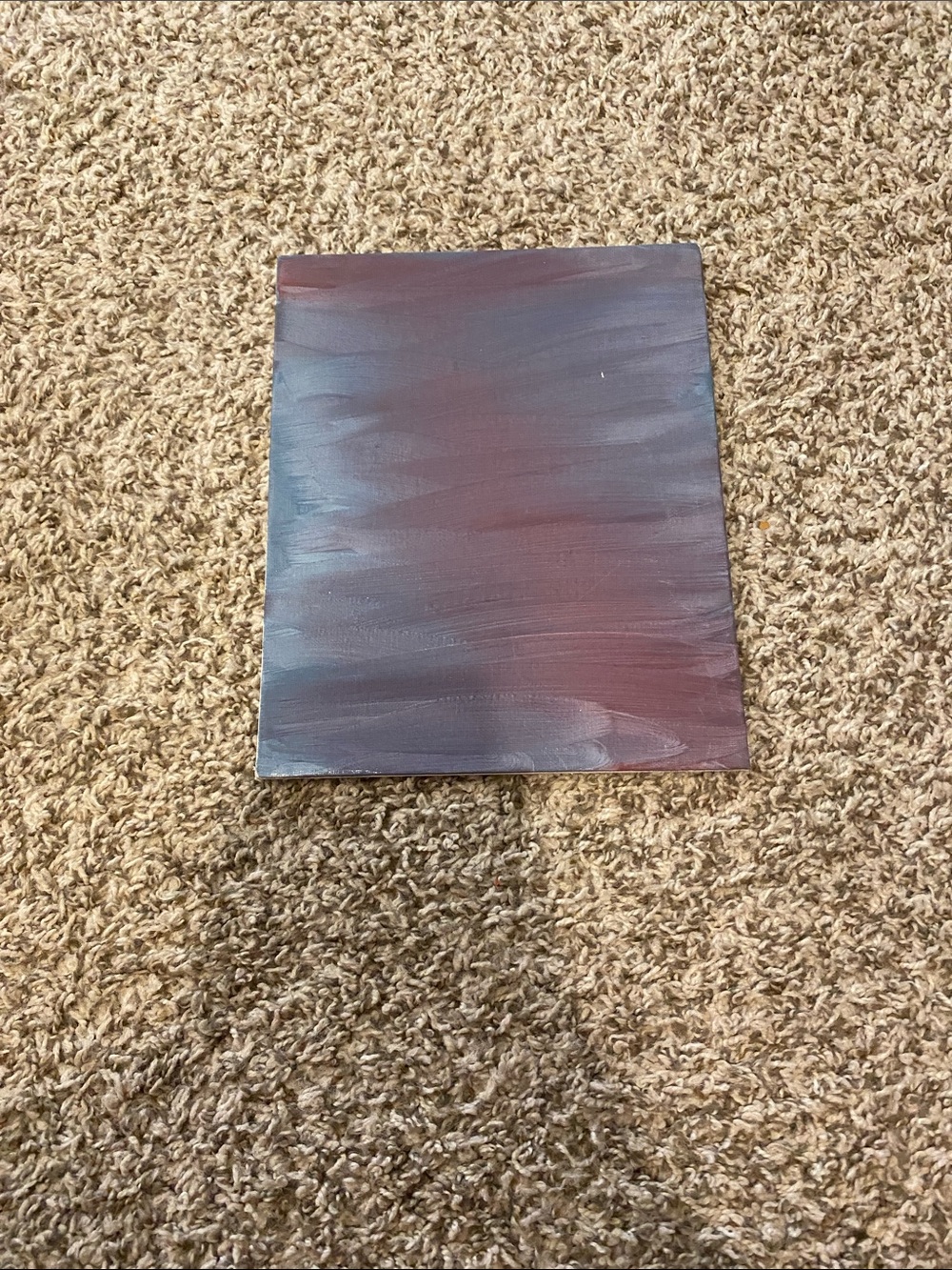 Contemporary Abstract Canvas in Blue and Maroon Hues